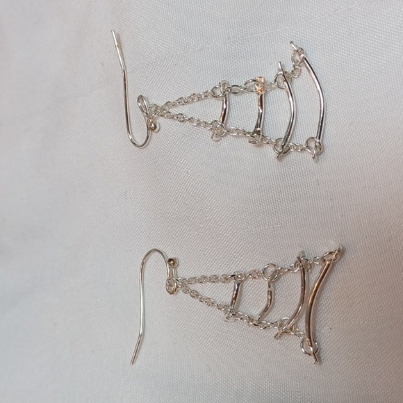 Sterling 925 Silver Tree Dangle Earrings - Picture 3 of 4